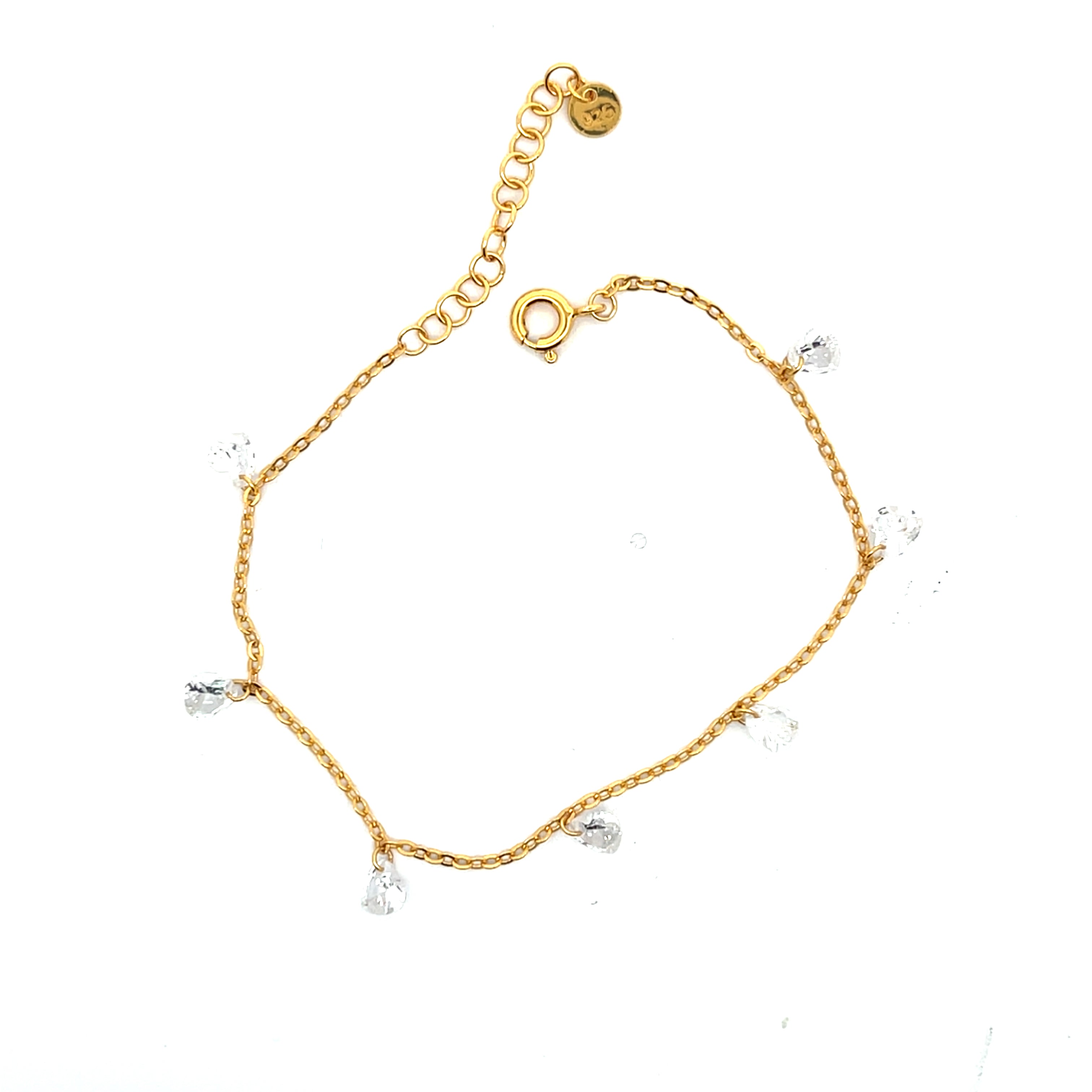 Herz Sterling Silber Armband vergoldet