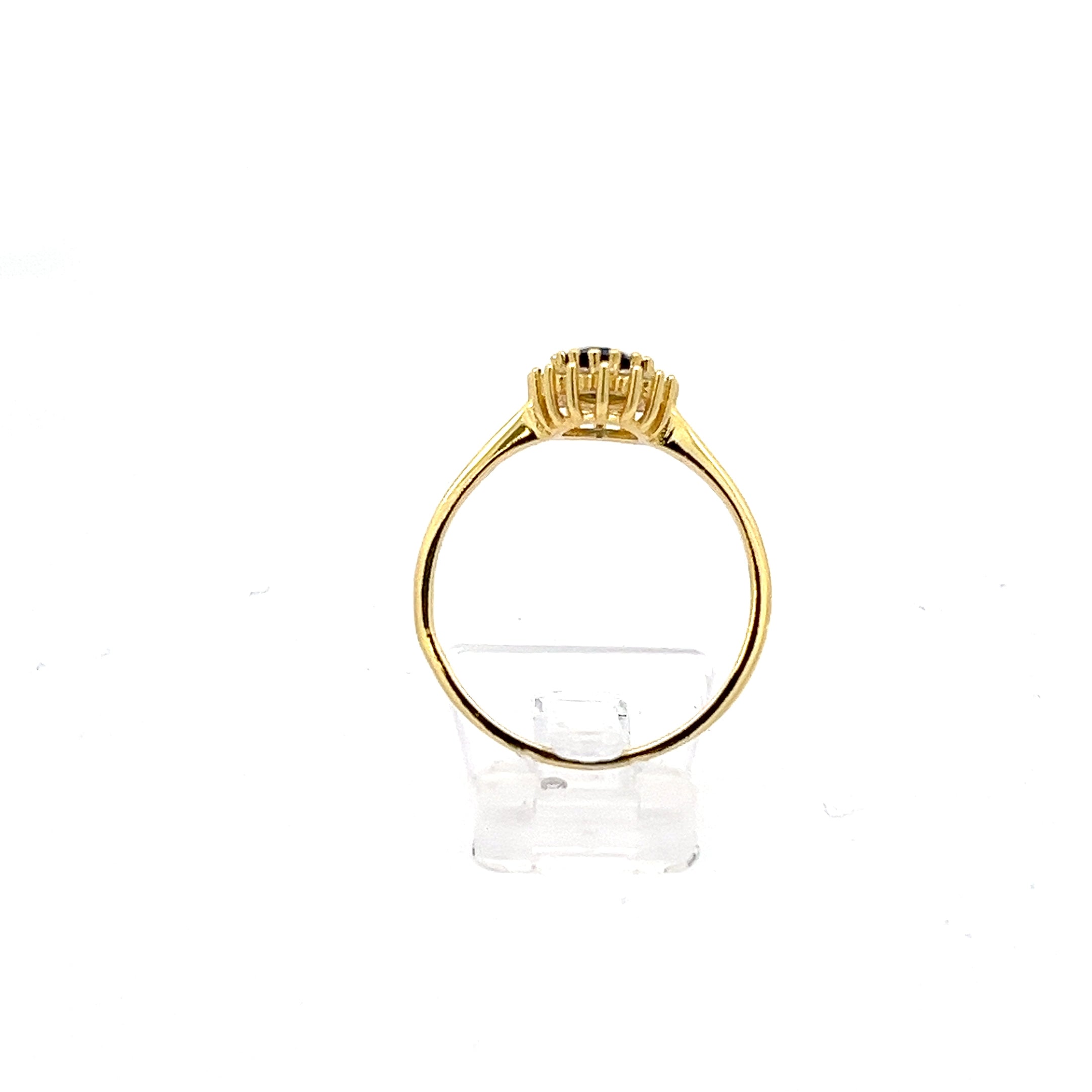 Ring Silber vergoldet mit blauen Stein und Zirkonia *57