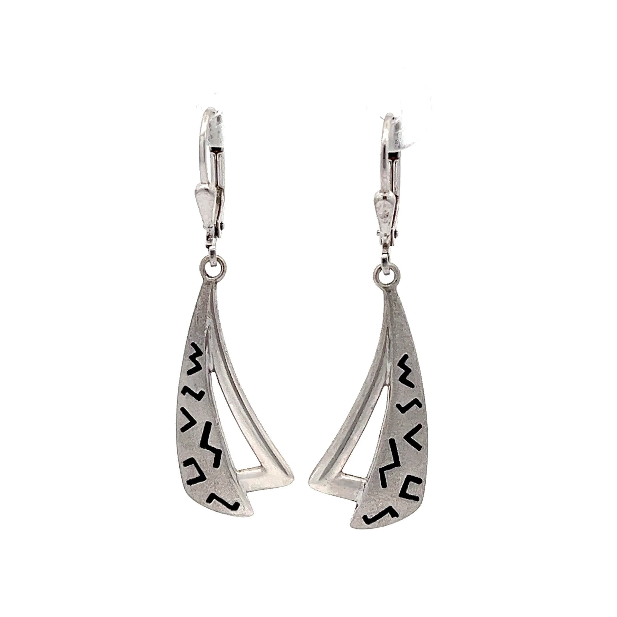 Sterling Silber Ohrringe 925 mit schwarzen Elementen