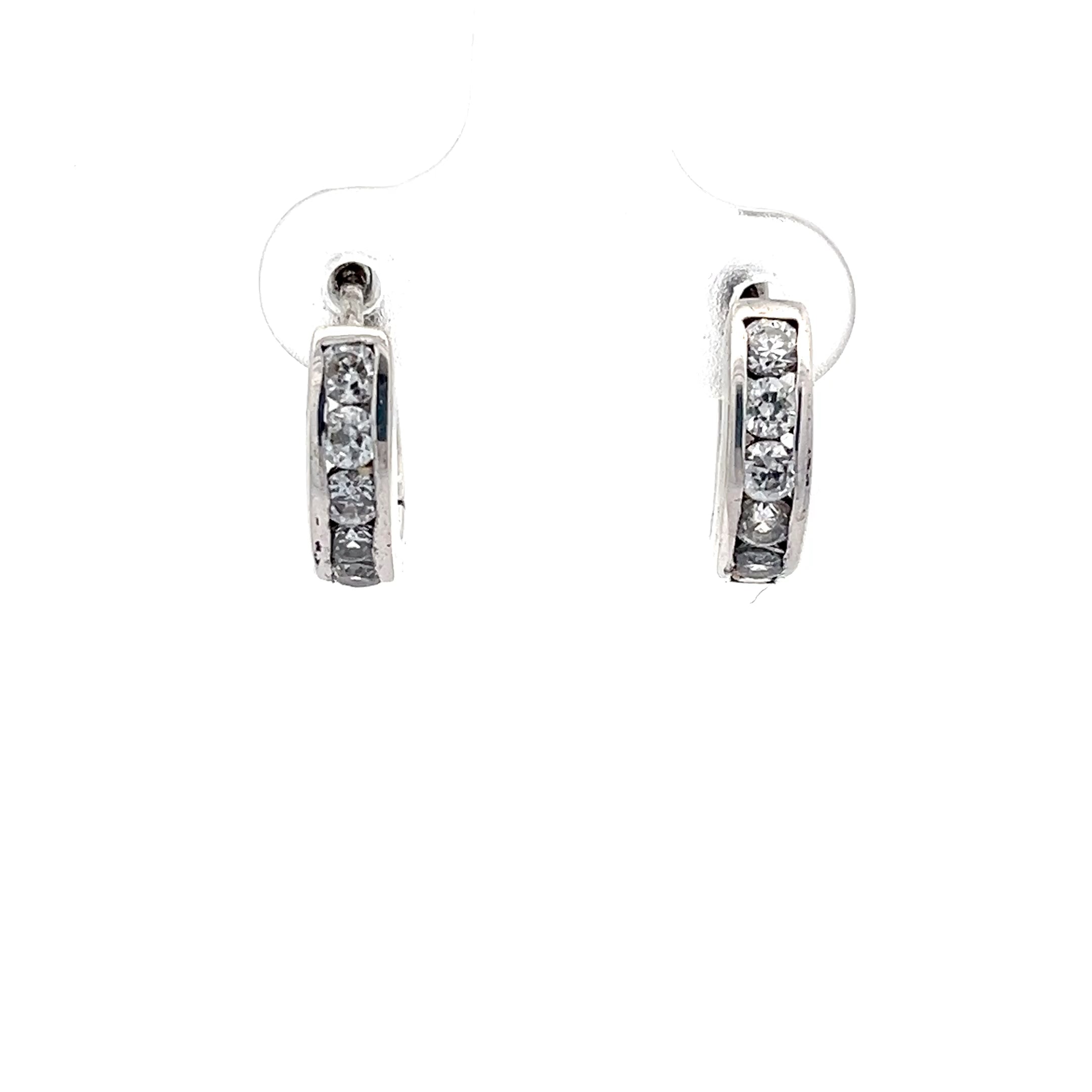 Creolen Sterling Silber 925 Ohrringe mit Zirkonia