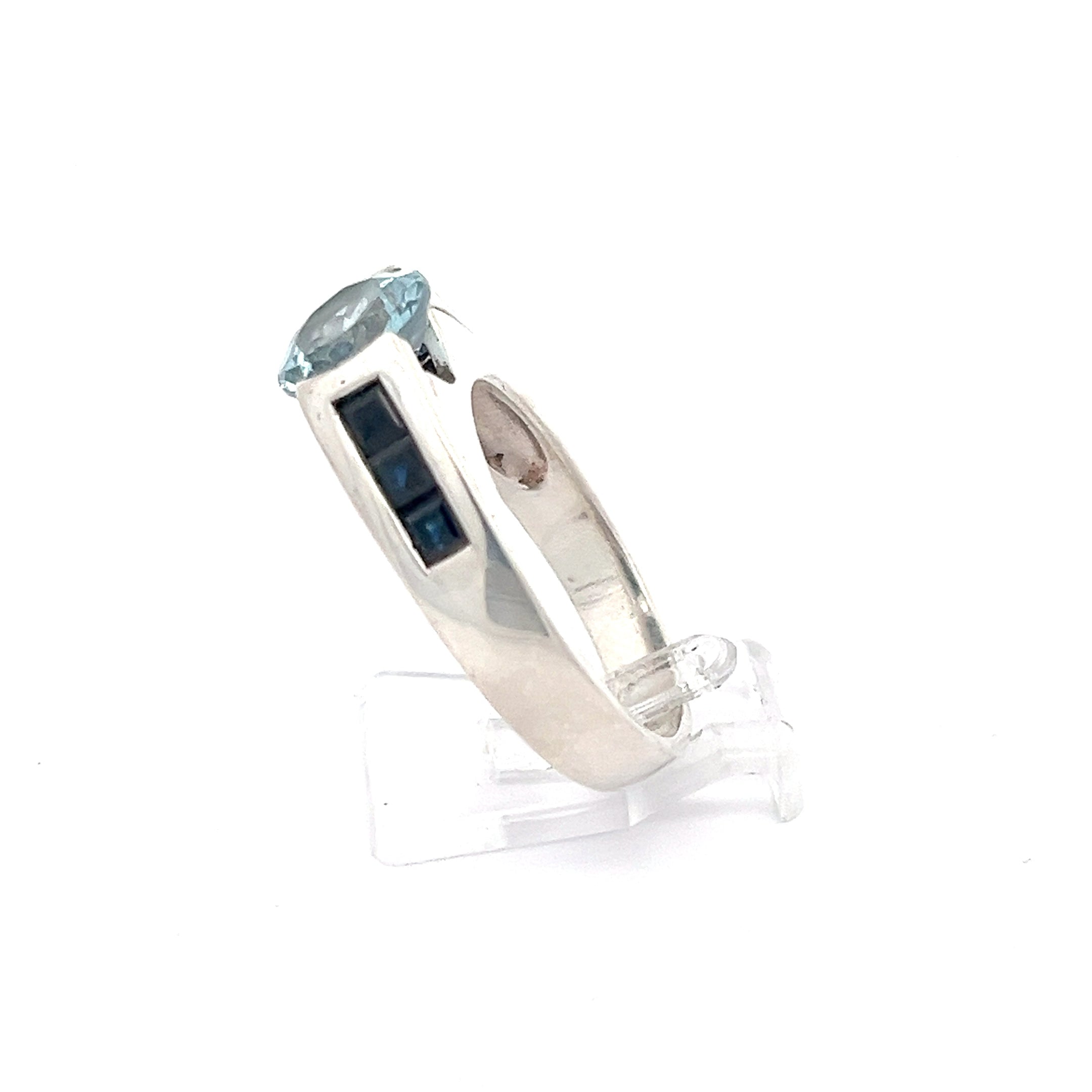 Sterling Silber 925 Ring mit blauen Steinen *66