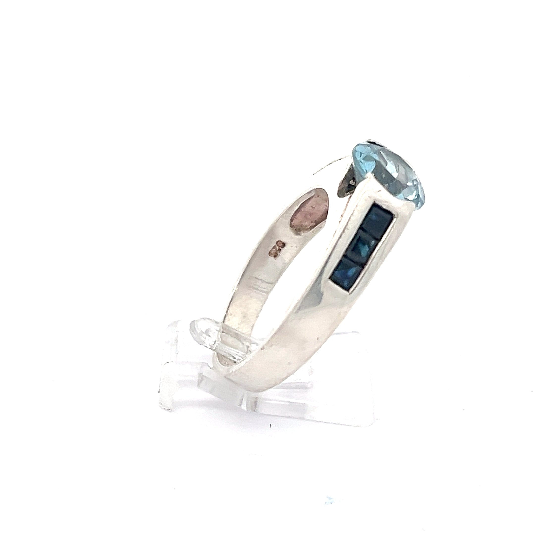 Sterling Silber 925 Ring mit blauen Steinen *66