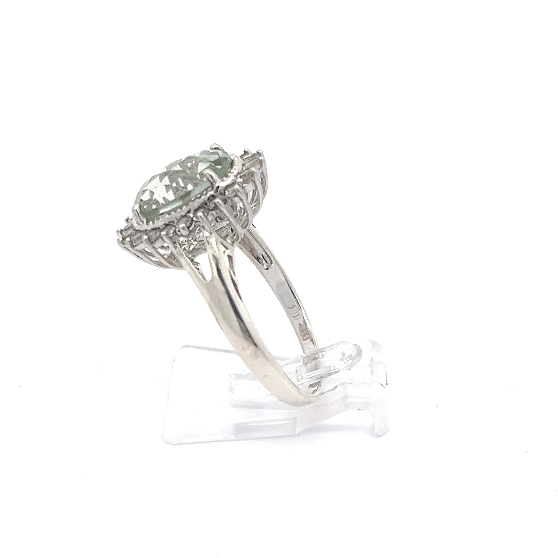 Damenring Sterling Silber 925 mit mintgrünem Stein *60