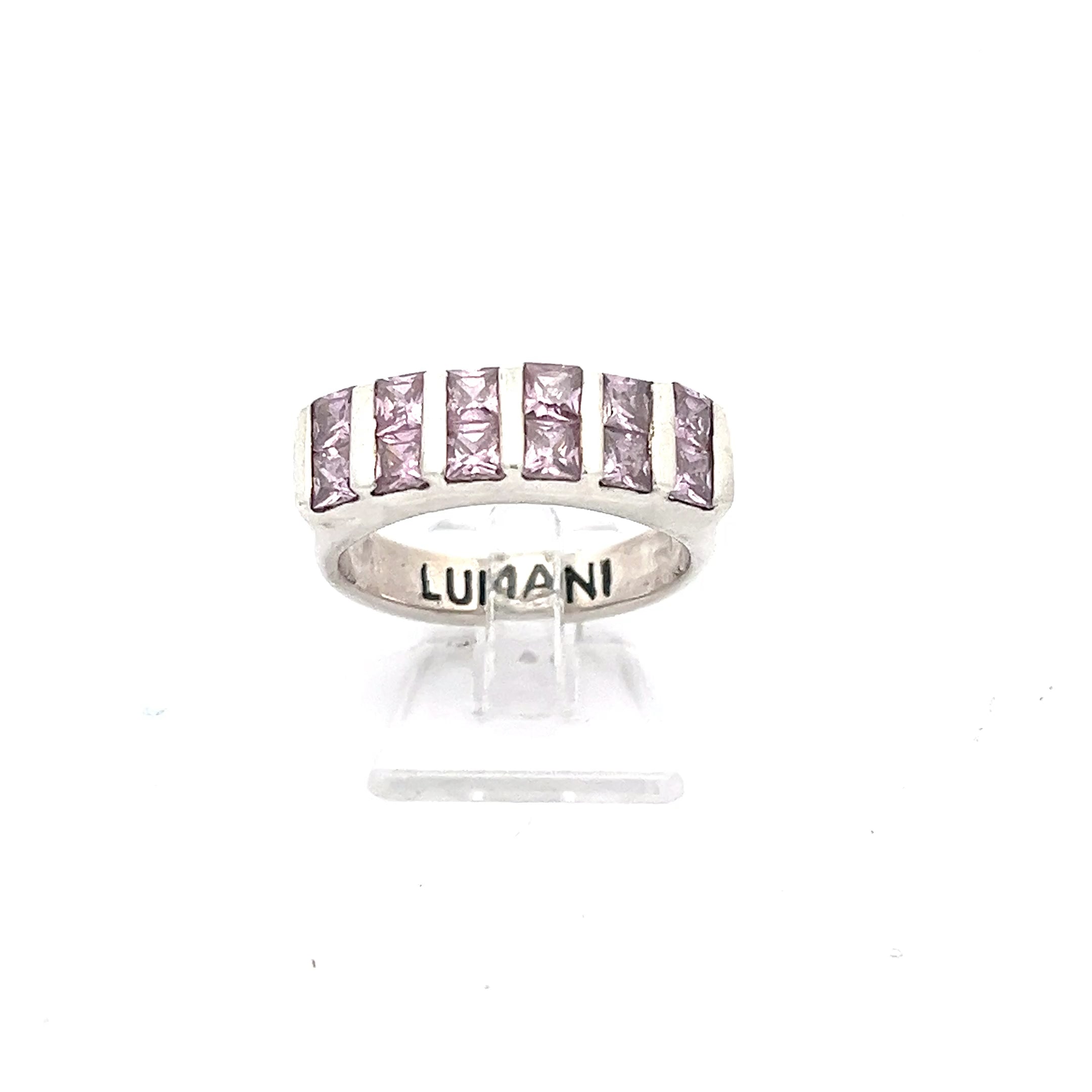 Damenring Sterling Silber 925 mit Farbsteinen pink *57