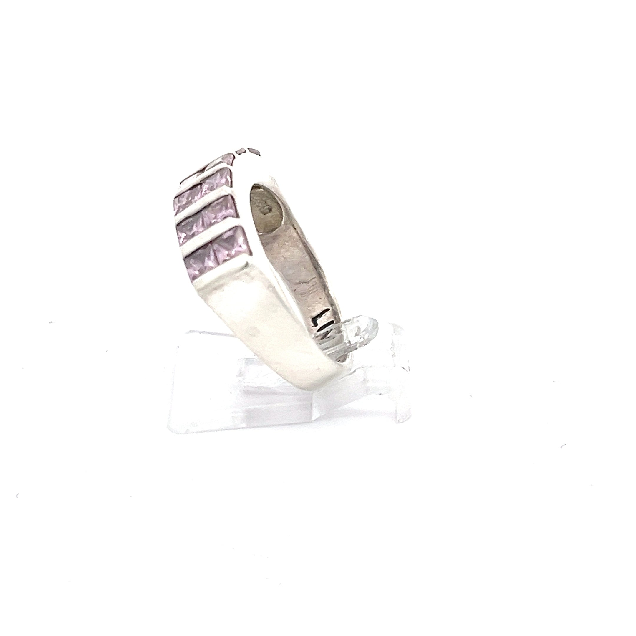 Damenring Sterling Silber 925 mit Farbsteinen pink *57