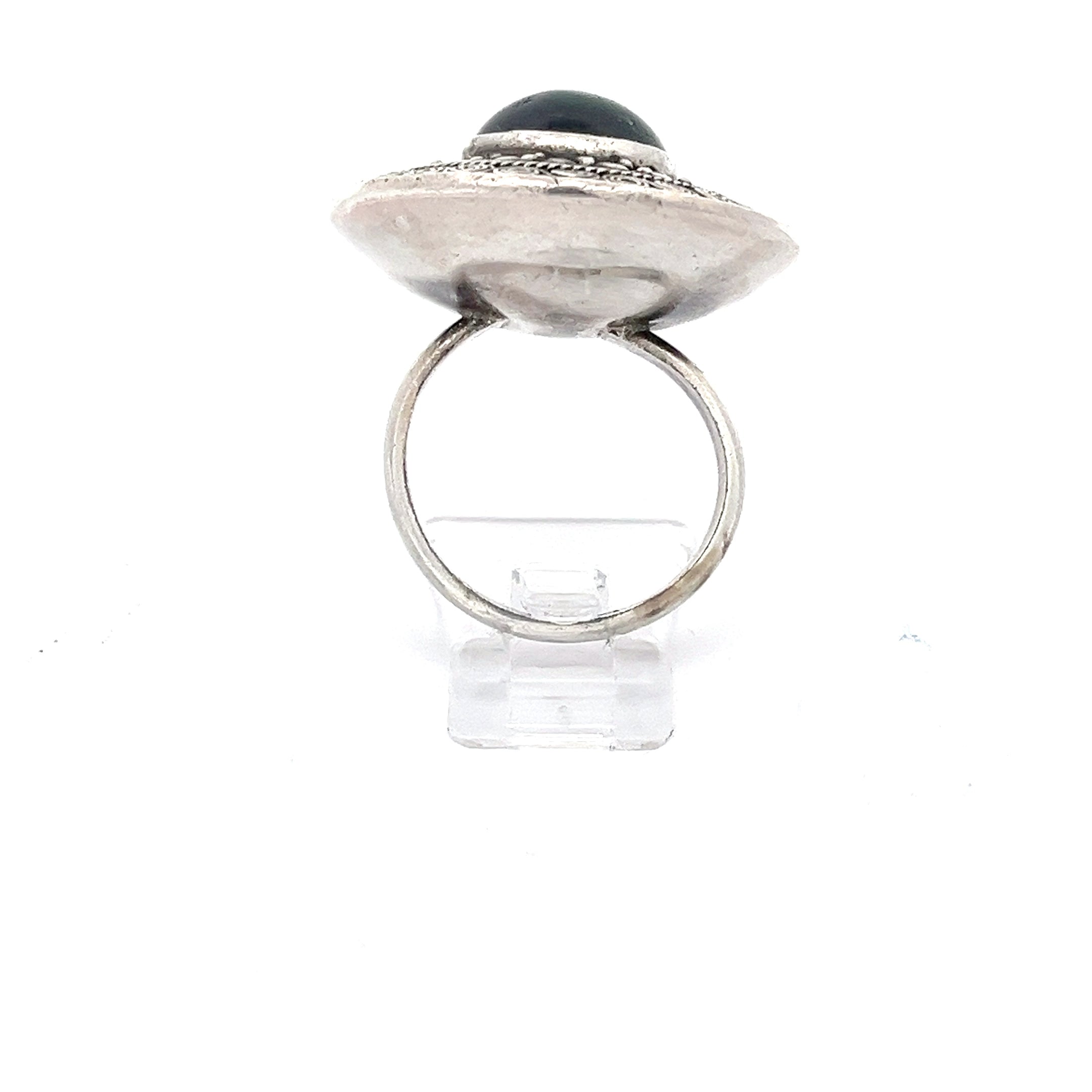 Ring Sterling Silber mit schwarzem Stein *52