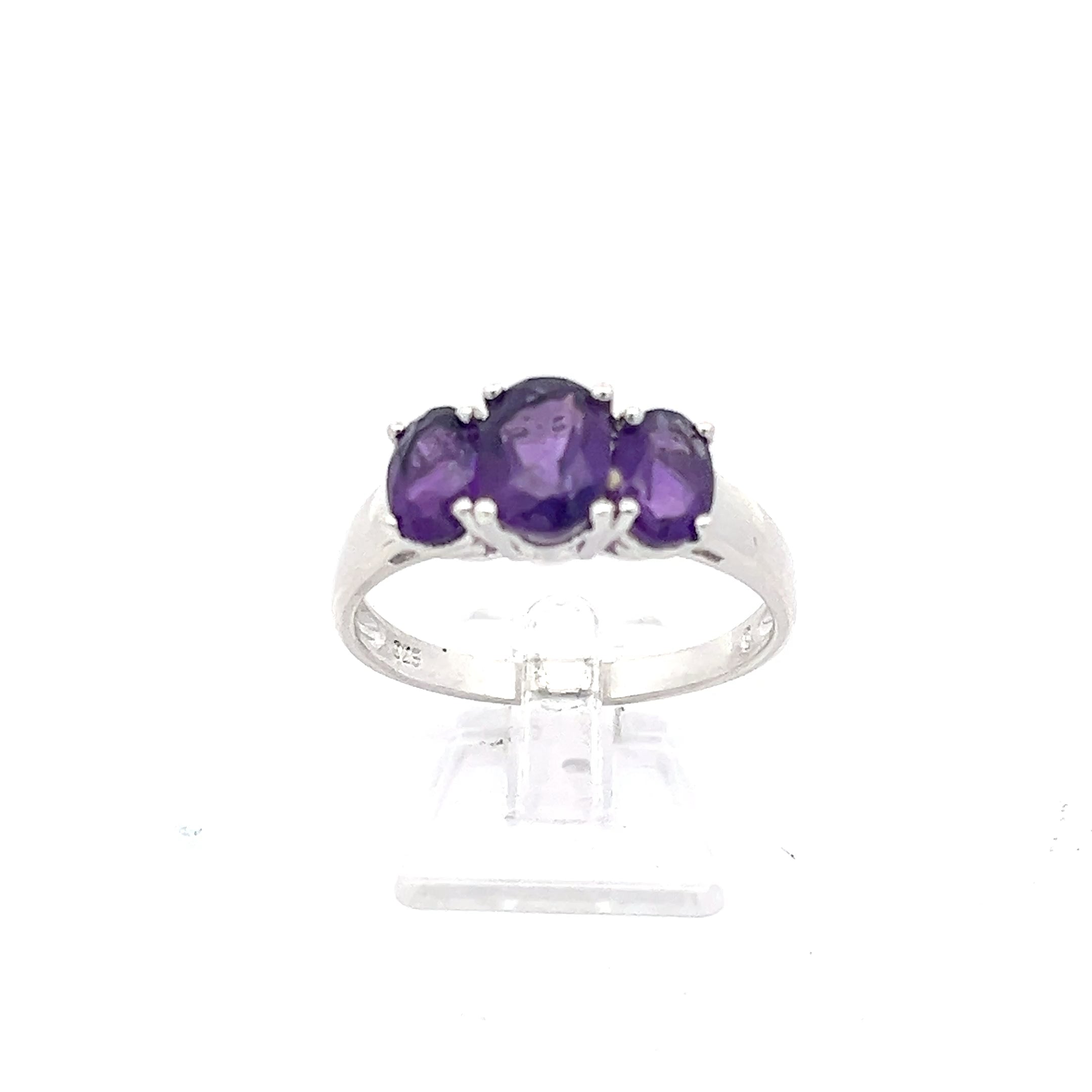 Damenring Sterling Silber 925 mit lila Steinen *67