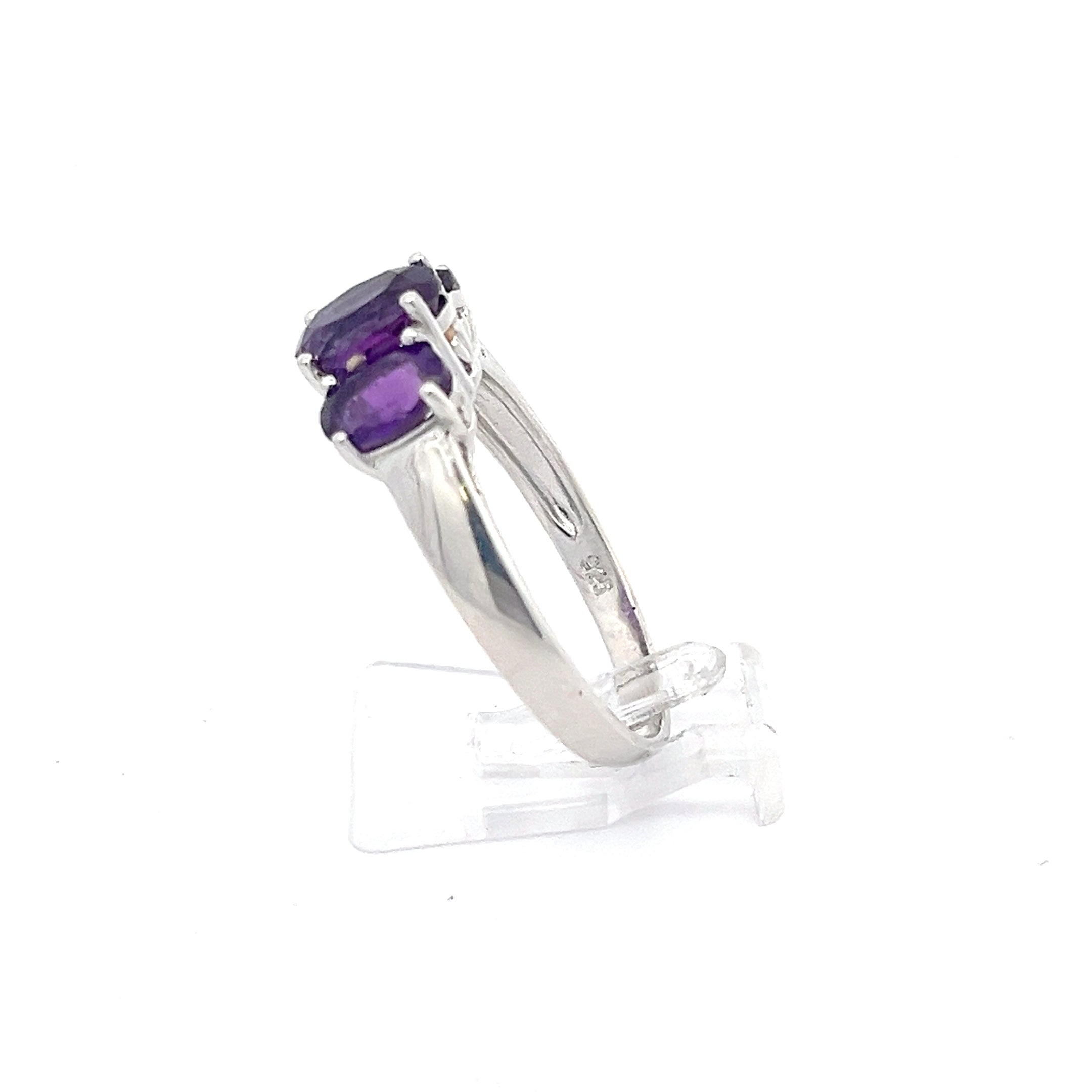 Damenring Sterling Silber 925 mit lila Steinen *67