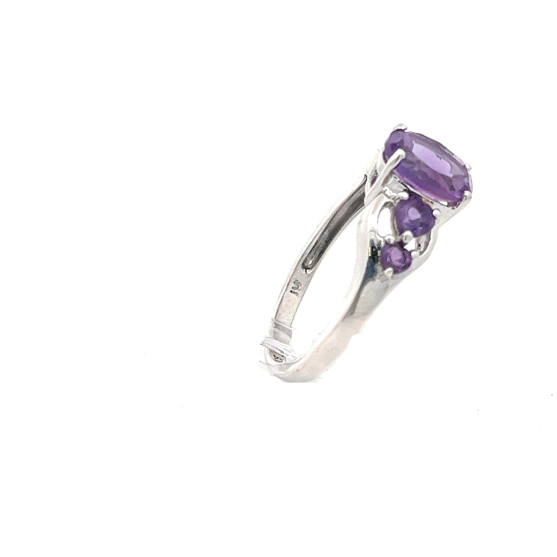 Damenring 925 Sterling Silber mit lila Steinen Gr.66