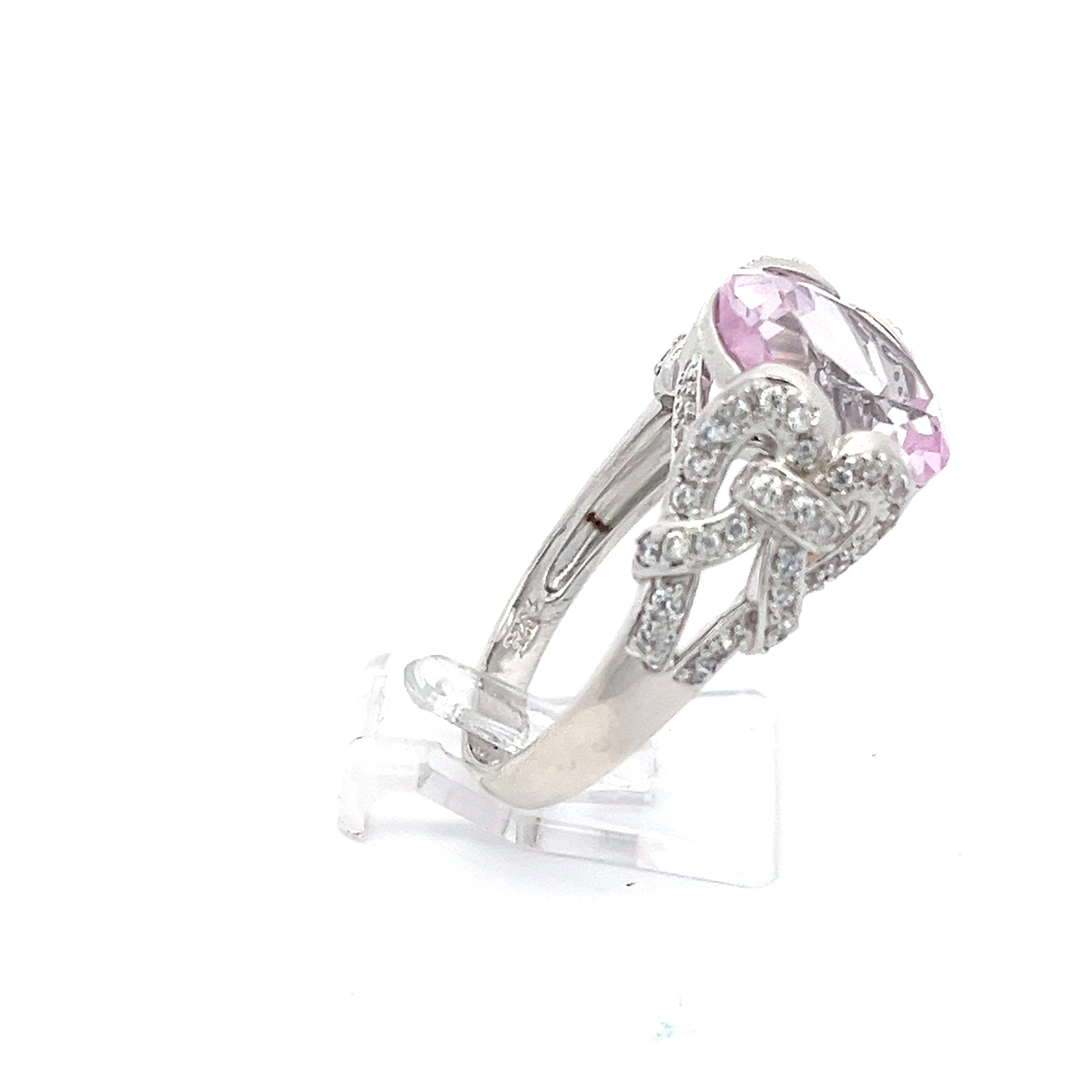 Damenring Sterling Silber 925 mit pink / lila Stein *65,5