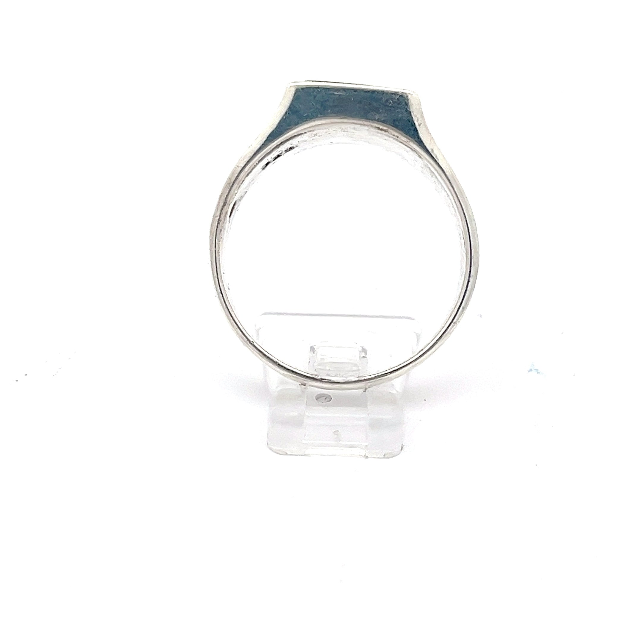 Herrenring Sterling Silber mit schwarzem Stein *59