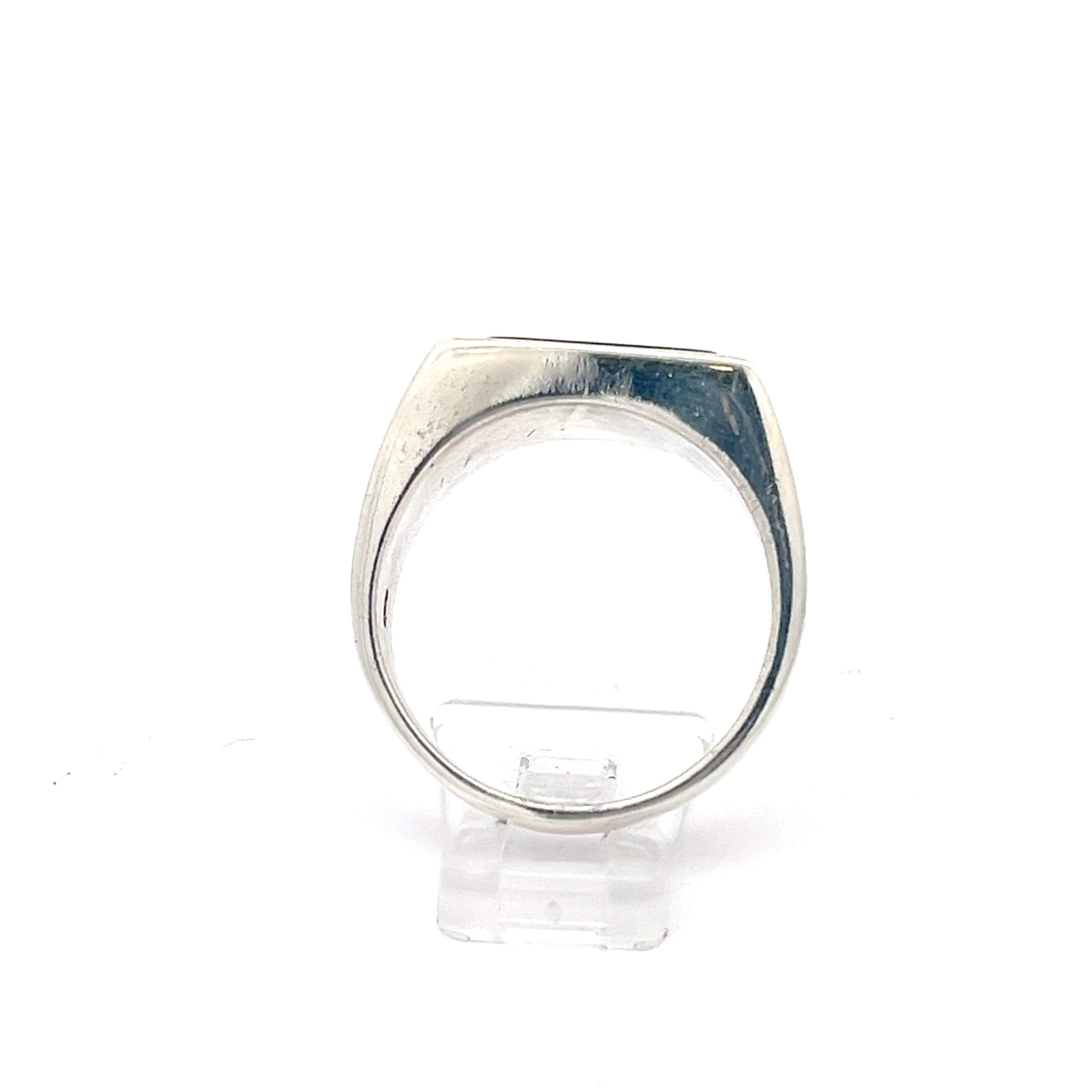 Herren Ring Sterling Silber mit schwarzem Stein