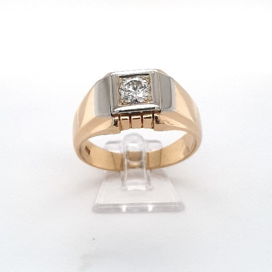 Ring Gelb Weiß Gold 750 18 kt Brillant Unisex Schmuck Geschenk