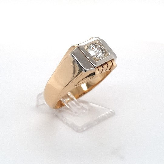 Ring Gelb Weiß Gold 750 18 kt Brillant Unisex Schmuck Geschenk