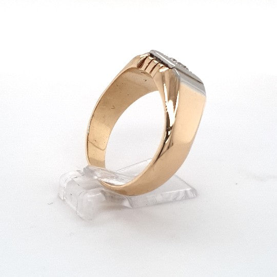 Ring Gelb Weiß Gold 750 18 kt Brillant Unisex Schmuck Geschenk