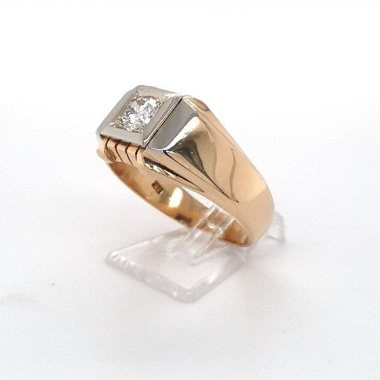 Ring Gelb Weiß Gold 750 18 kt Brillant Unisex Schmuck Geschenk