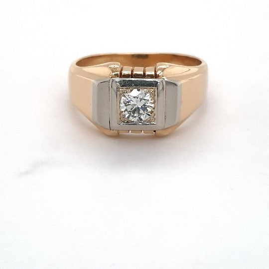 Ring Gelb Weiß Gold 750 18 kt Brillant Unisex Schmuck Geschenk