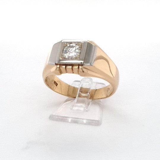 Ring Gelb Weiß Gold 750 18 kt Brillant Unisex Schmuck Geschenk