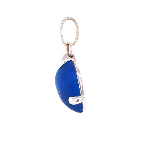 POMELLATO Anhänger Weiß Gold 750 18 kt Mattblaues Herz Quarz Schmuck