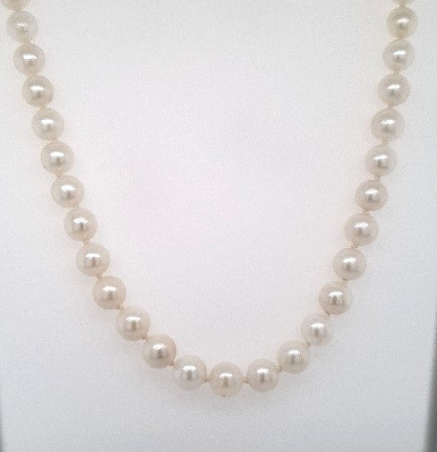 Perlenkette 44 cm Akoya Perlen Verschluss Gelb Gold 585/14 kt