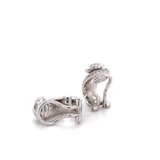 Ohrclips Weißgold 750 je 21 Brillanten ca.0,40ct zusammen 42 Brillanten ca.0,80ct