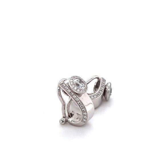 Ohrclips Weißgold 750 je 21 Brillanten ca.0,40ct zusammen 42 Brillanten ca.0,80ct