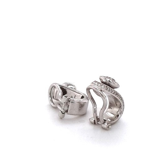 Ohrclips Weißgold 750 je 21 Brillanten ca.0,40ct zusammen 42 Brillanten ca.0,80ct
