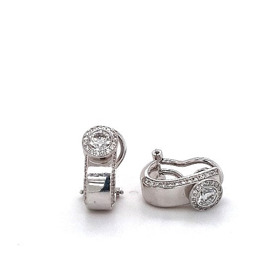 Ohrclips Weißgold 750 je 21 Brillanten ca.0,40ct zusammen 42 Brillanten ca.0,80ct