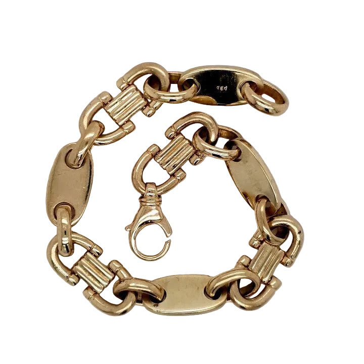 Armband Platte Steigbügel Gelb Gold 585 Unisex