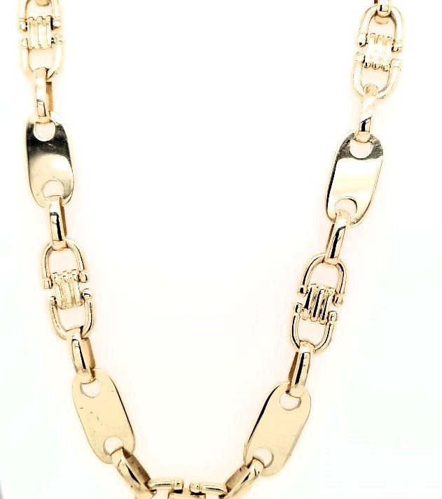 Kette Platte Steigbügel Gelb Gold 585 Unisex Schmuck