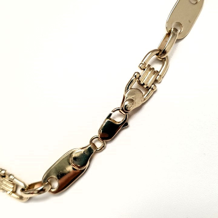 Kette Platte Steigbügel Gelb Gold 585 Unisex Schmuck
