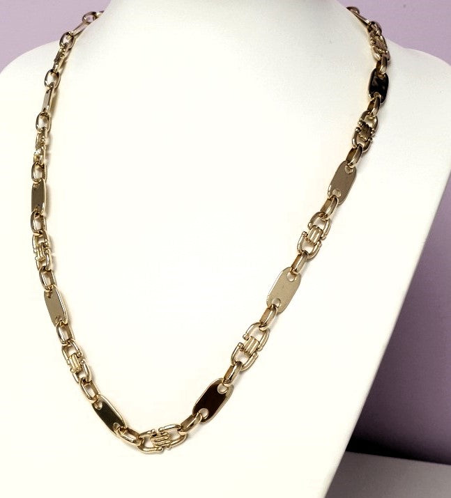 Kette Platte Steigbügel Gelb Gold 585 Unisex Schmuck