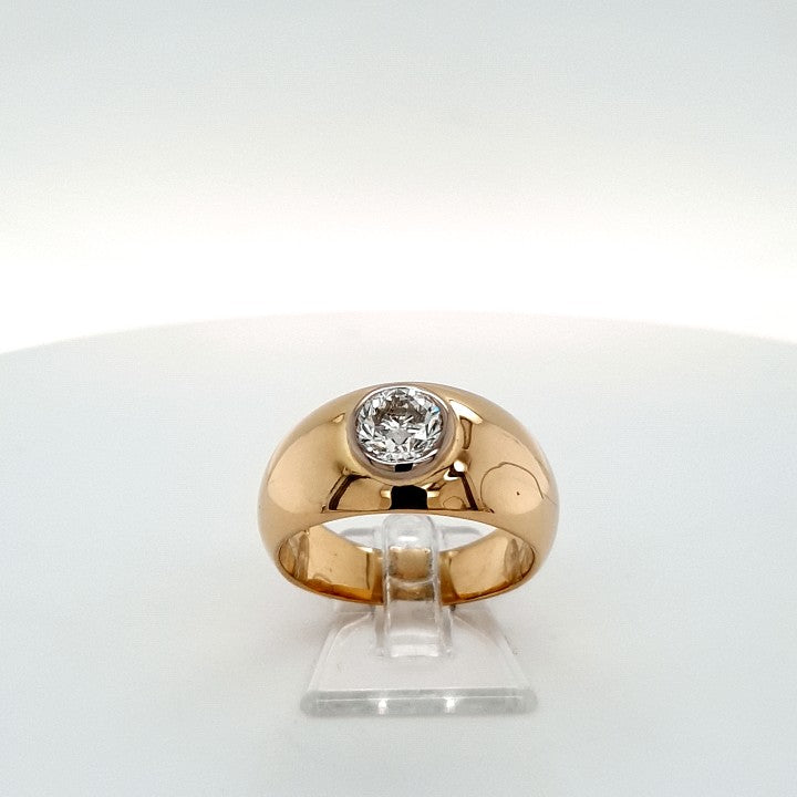 Ring Gelb Weiß Gold 750 Brillant Unisex Schmuck