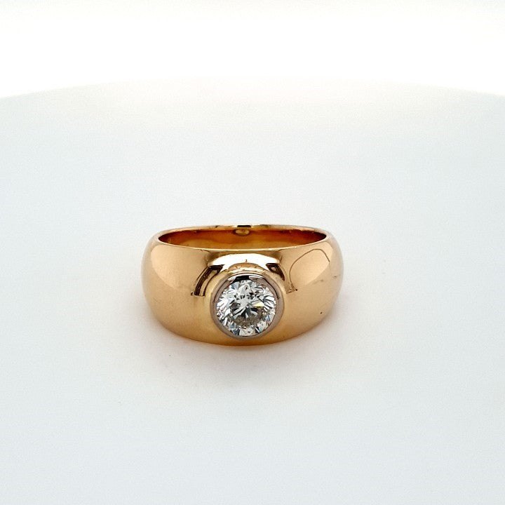 Ring Gelb Weiß Gold 750 Brillant Unisex Schmuck