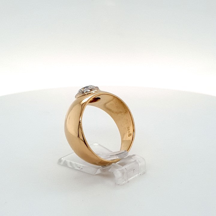 Ring Gelb Weiß Gold 750 Brillant Unisex Schmuck