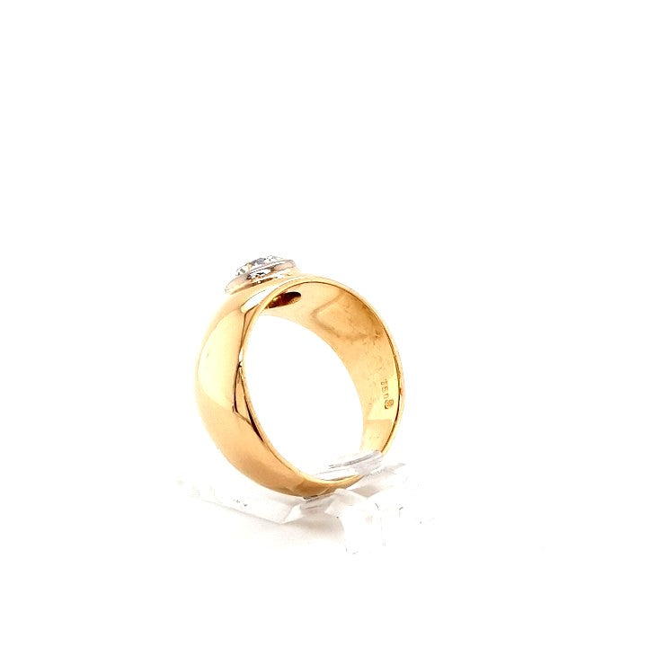Ring Gelb Weiß Gold 750 Brillant Unisex Schmuck