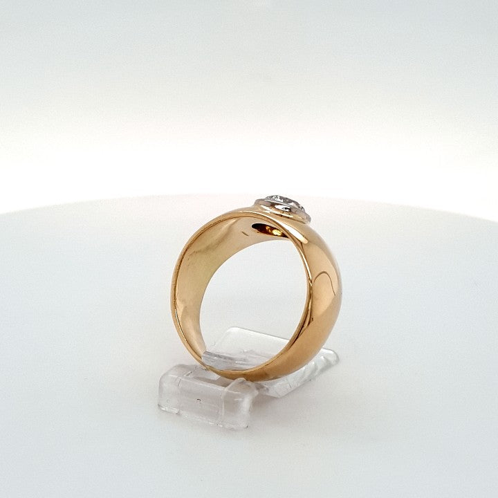 Ring Gelb Weiß Gold 750 Brillant Unisex Schmuck