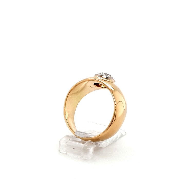 Ring Gelb Weiß Gold 750 Brillant Unisex Schmuck