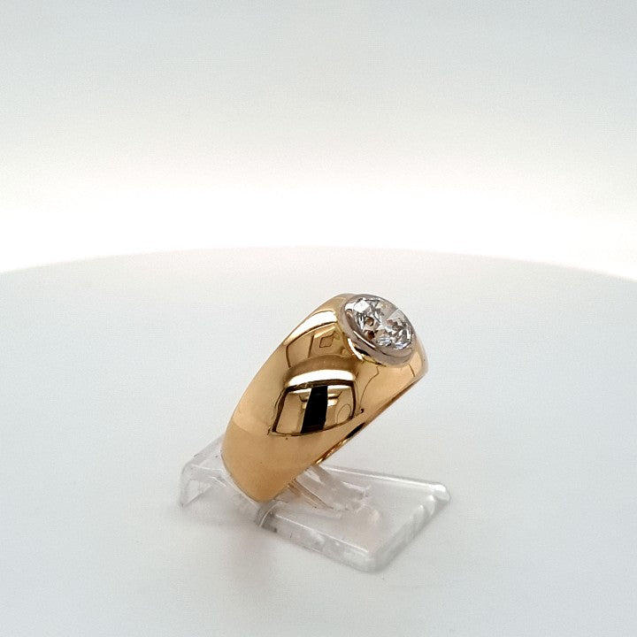 Ring Gelb Weiß Gold 750 Brillant Unisex Schmuck