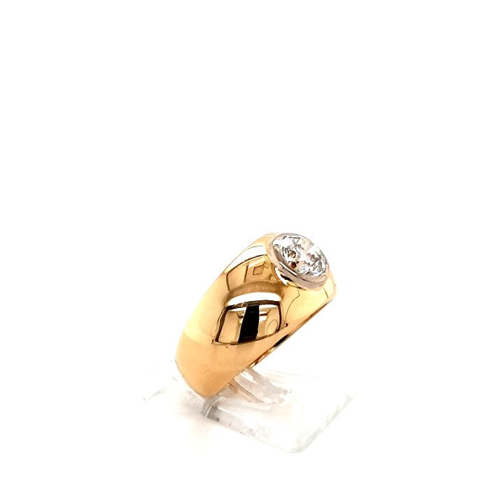 Ring Gelb Weiß Gold 750 Brillant Unisex Schmuck