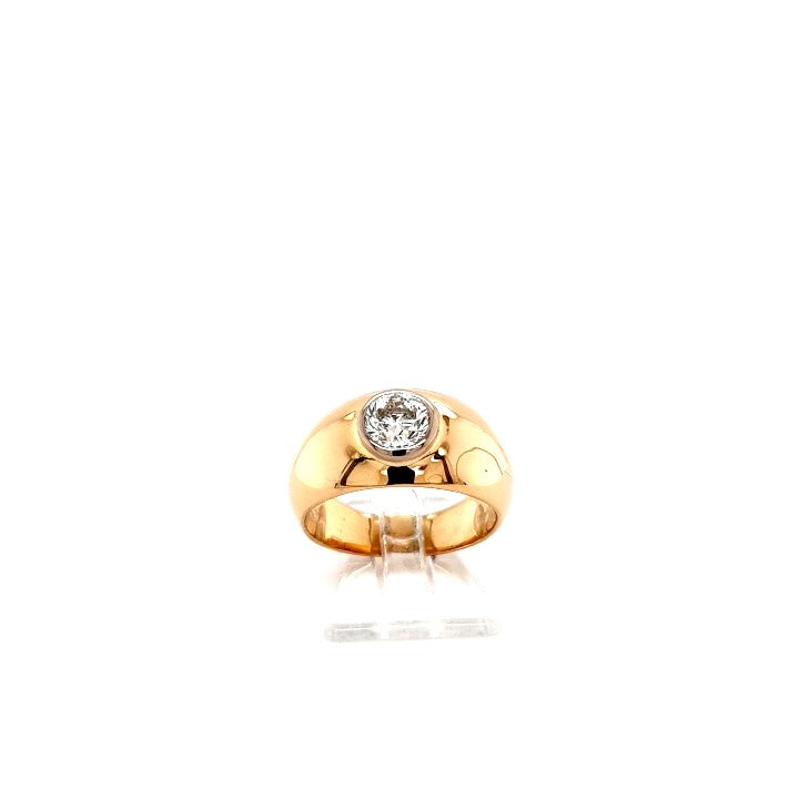 Ring Gelb Weiß Gold 750 Brillant Unisex Schmuck