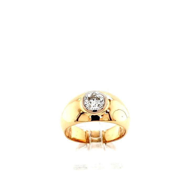 Ring Gelb Weiß Gold 750 Brillant Unisex Schmuck