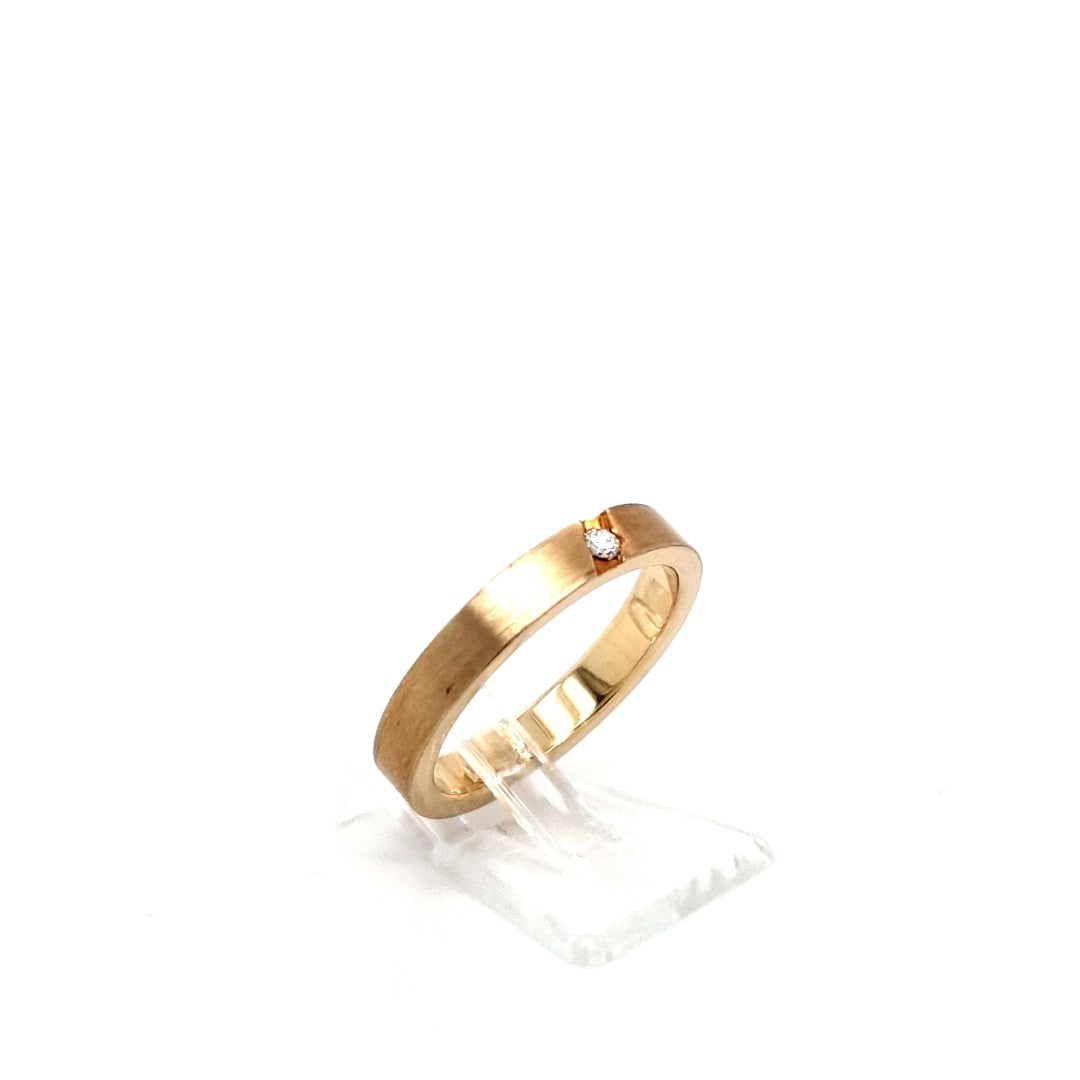 Ring Gelb Gold 585 Brillant Unisex Schmuck