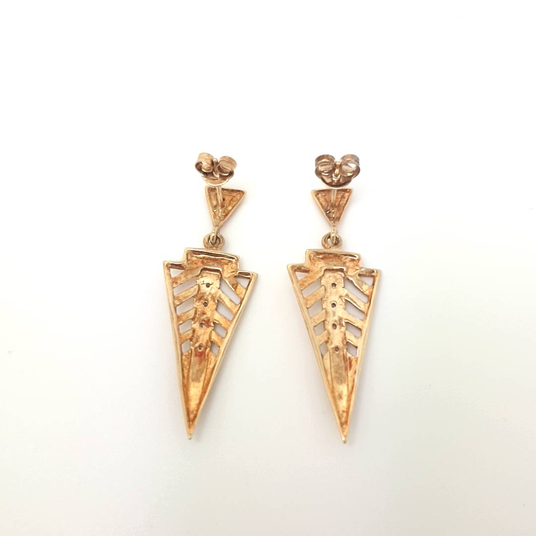 Gold Ohrringe 585 14kt. Diamantbesatz
