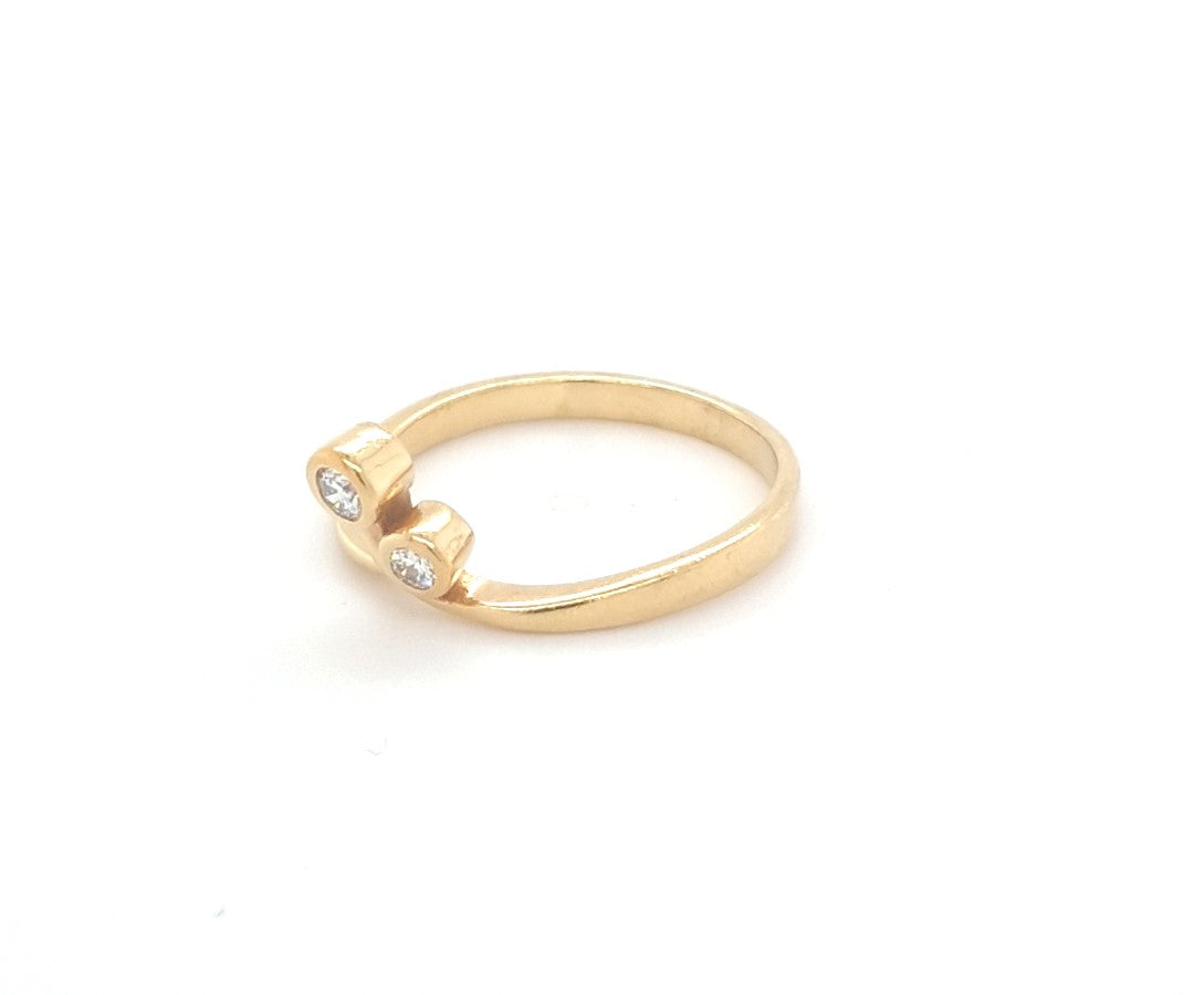 Ring Gold 585 14 kt 2 Brillanten Damen