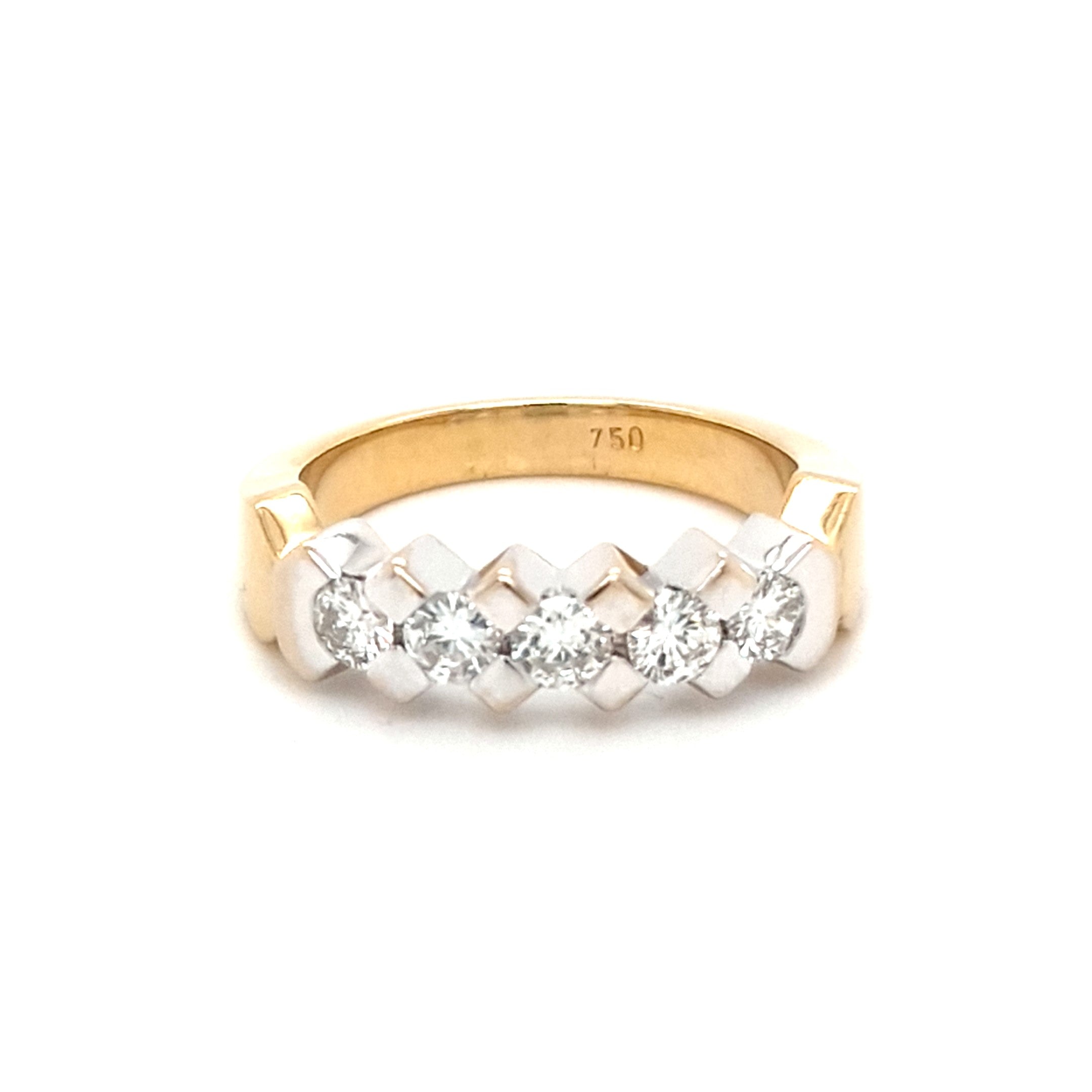 Damen Ring Gelbgold Weißgold 750 18 kt Brillanten ca. 0,75 ct Schmuck Geschenk
