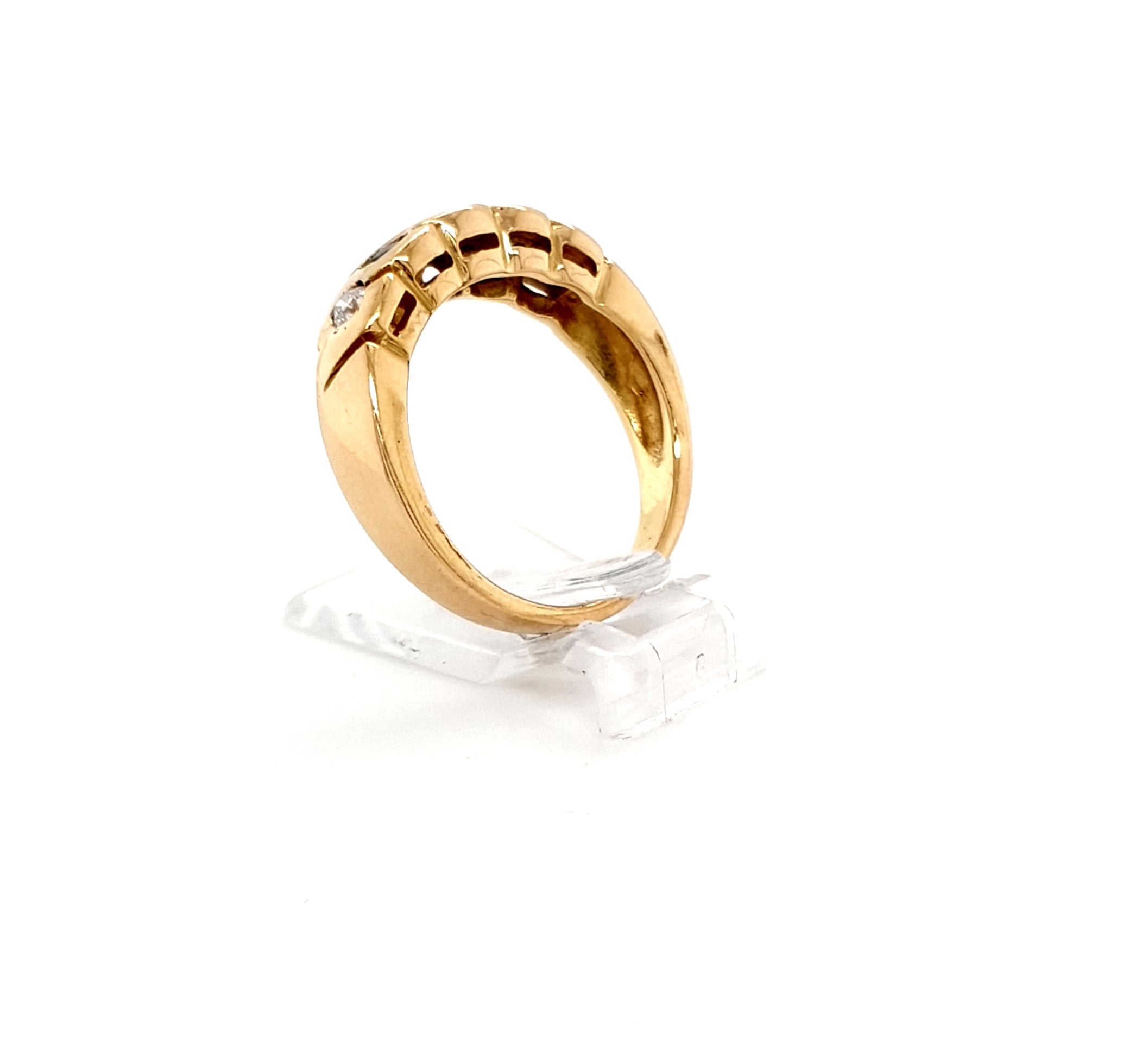 Ring Gold 750 18 kt Brillanten Schmucksteine Blau Damen