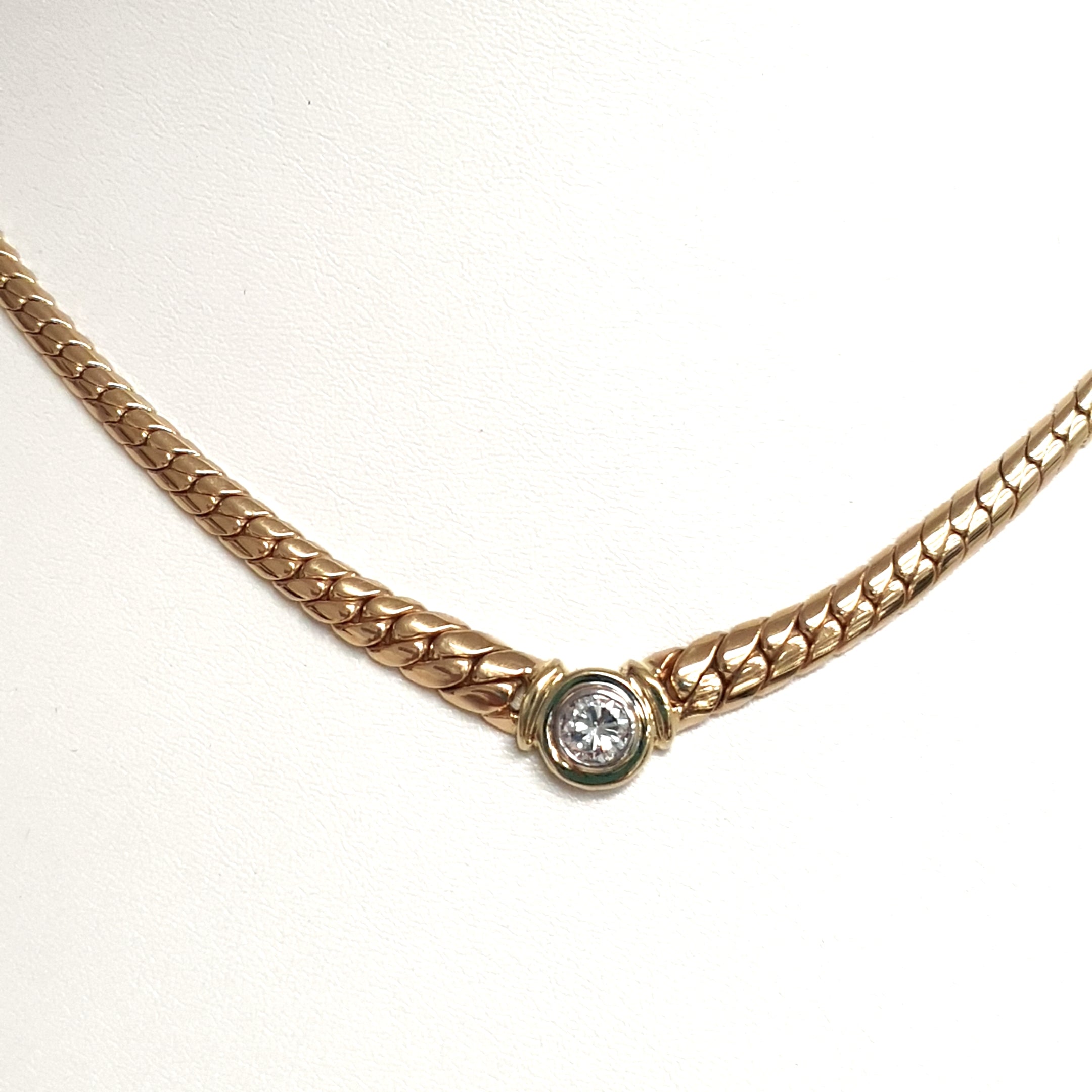 Collier Kette Gold 585 14 kt Brillant Damen Schmuck