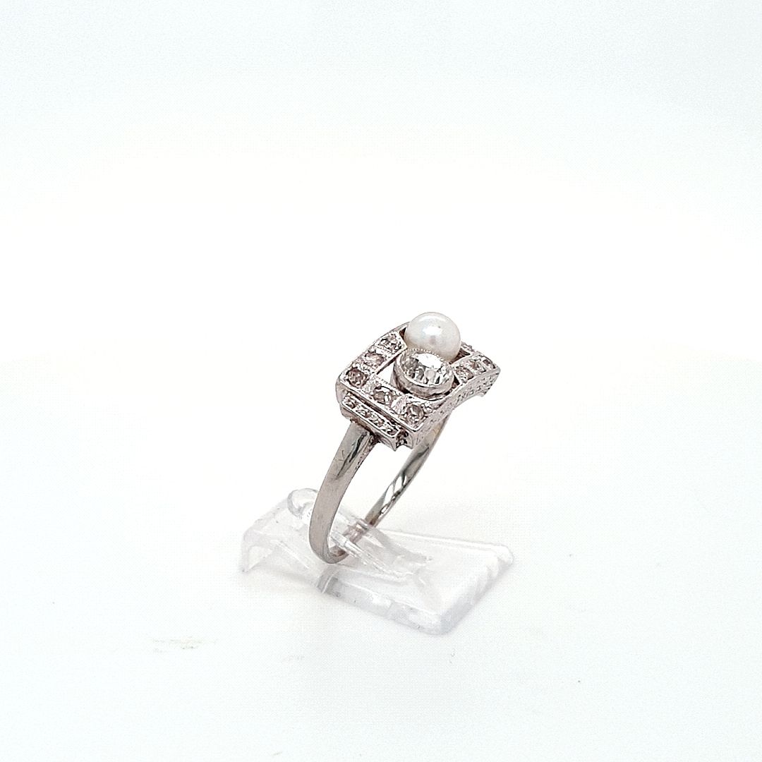 Ring Gold 585 14 kt Art Deko Diamanten Damen Schmuck