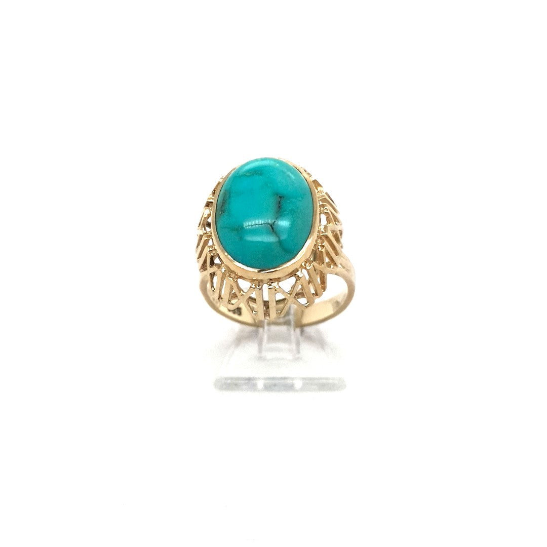 Ring Gold 585 14 kt Damen Schmuckstein Hellblau
